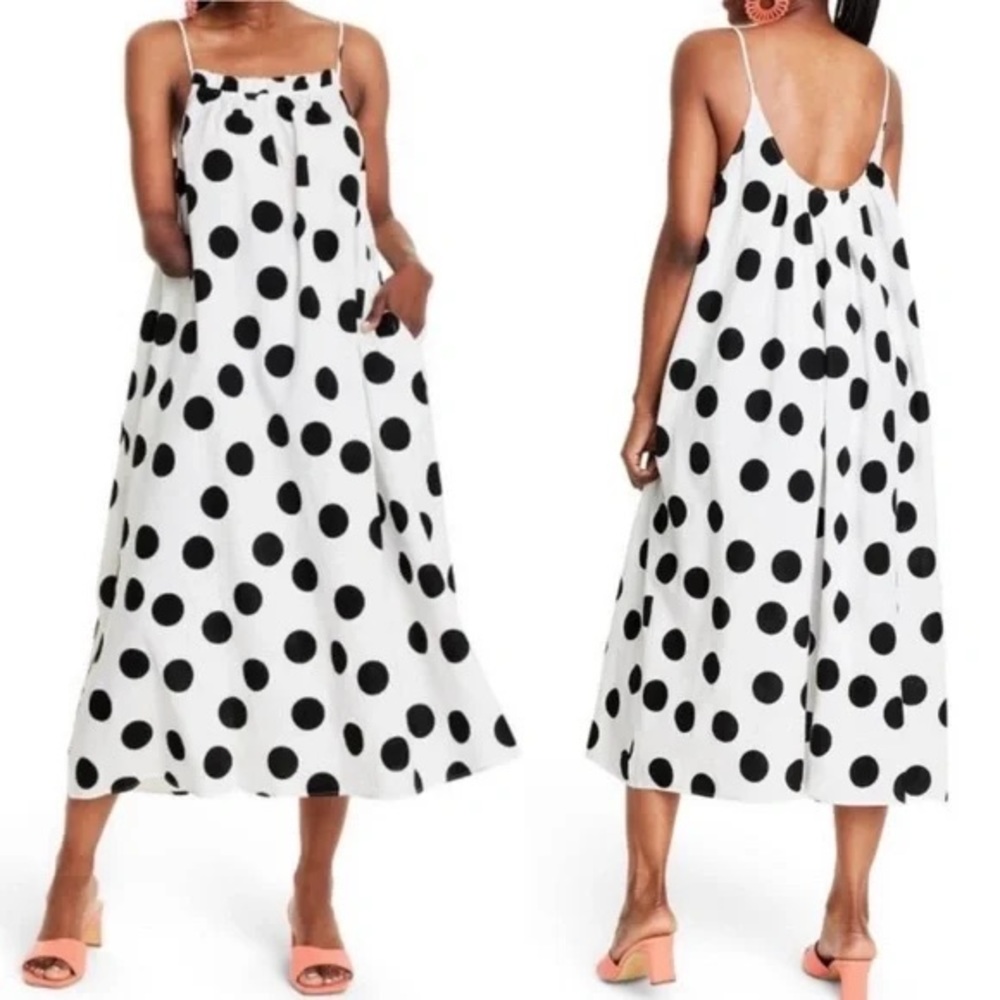 Target x Tabitha Brown Black & White Polka Dot Dress